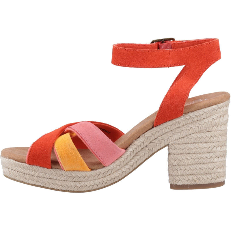 TOMS Majorca Strappy Leather Women's Flame Sandals