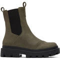 TOMS Rowan Leather Women's Olive Boots