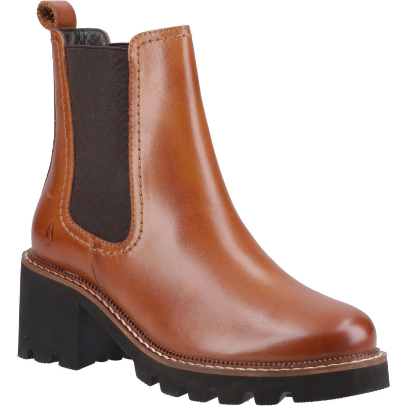 Hush Puppies Gaia Leather Women's Tan Heeled Chelsea Boots