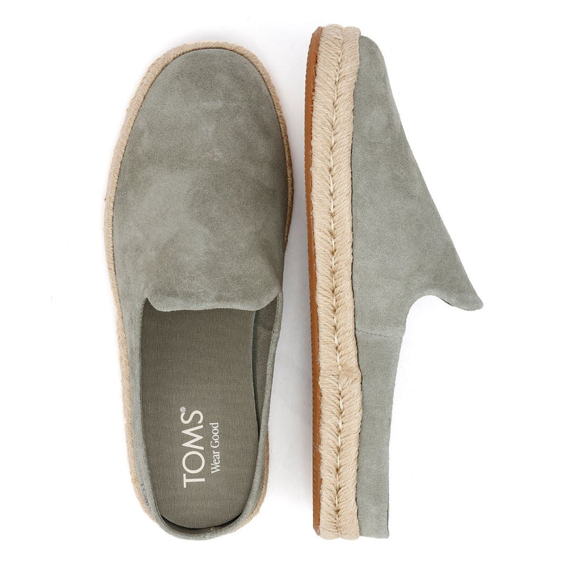 TOMS Santiago Suede Men's Vetiver Gray Mules