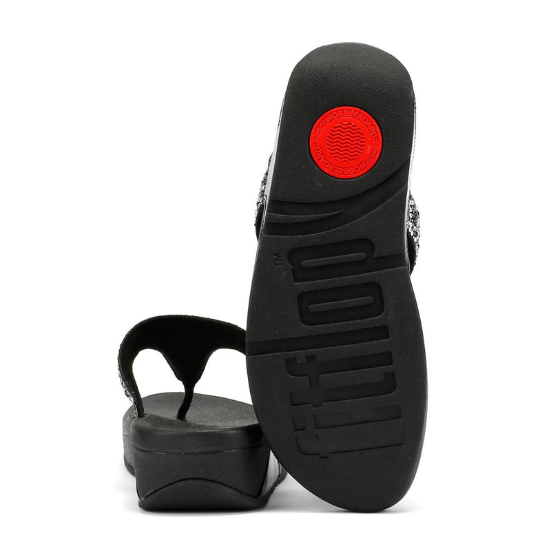 FitFlop Lulu Crystal Mix Women's Black Sandals