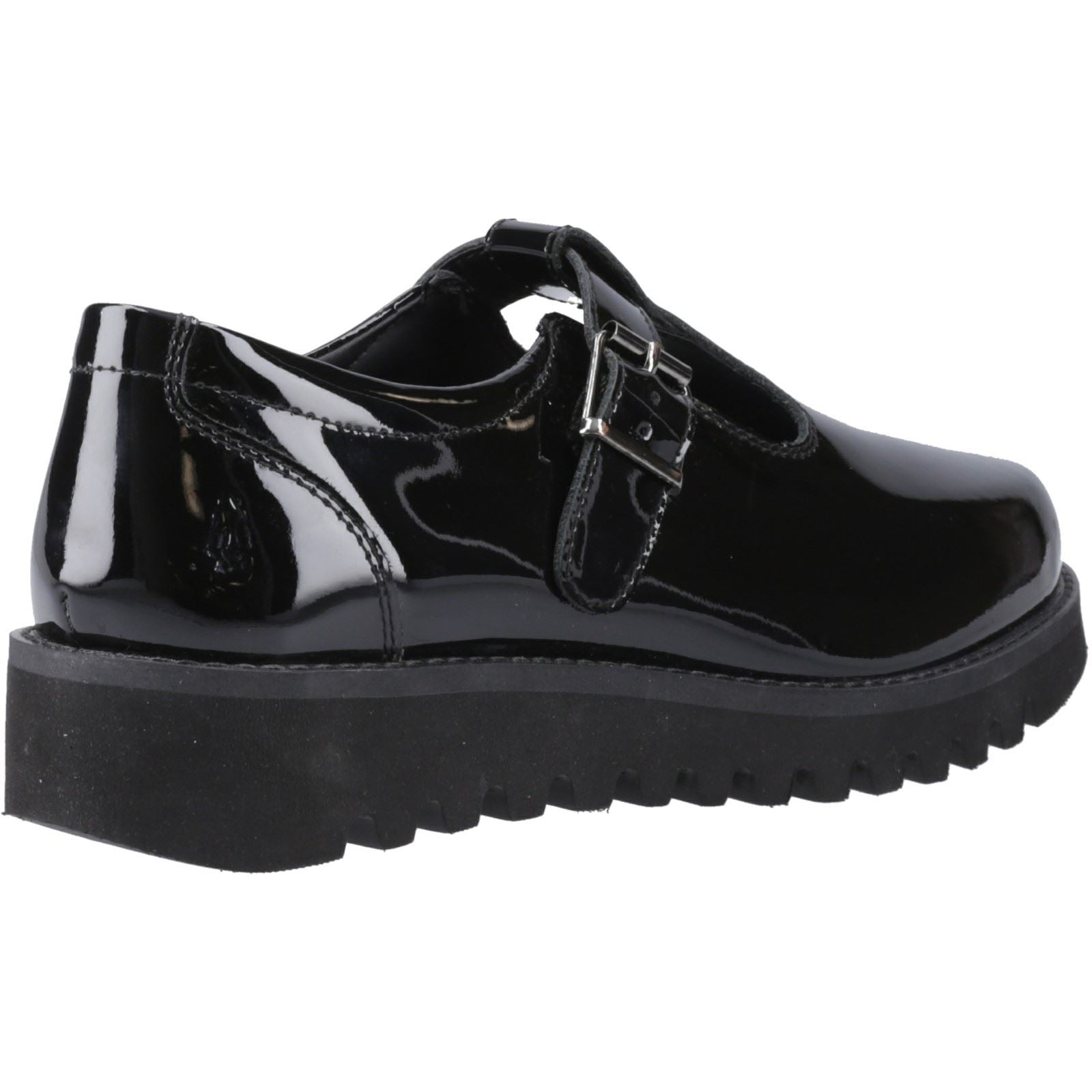 Hush Puppies Florrie T-Bar Leather Girls's Black Shoes