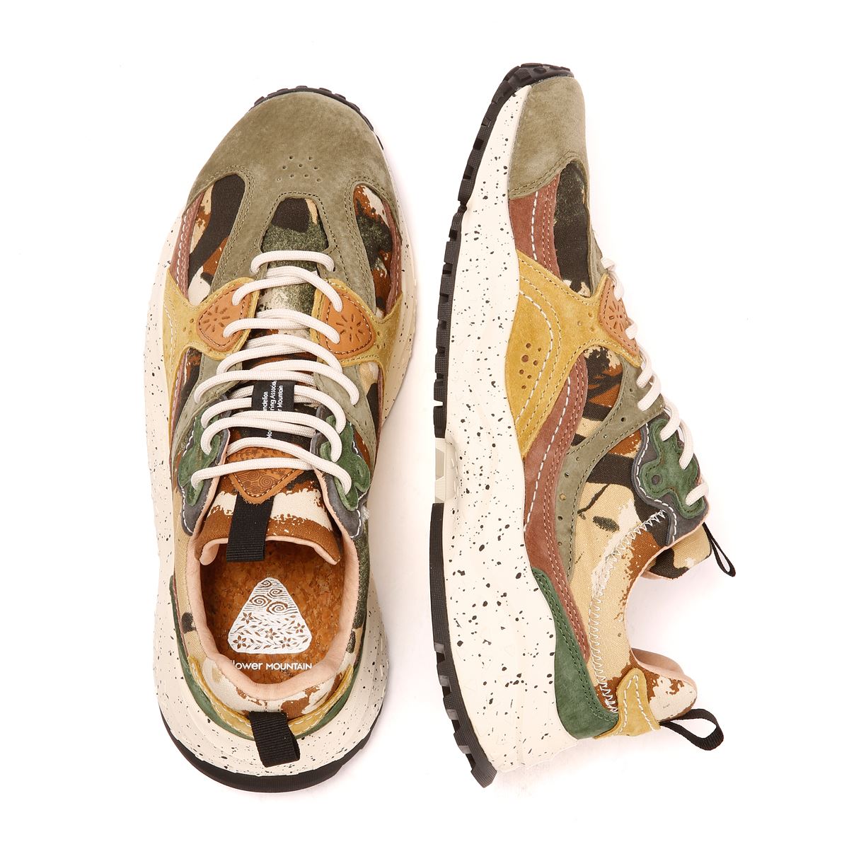 Flower Mountain Wave Suede Men's Camouflage Sneakers