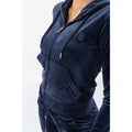 Juicy Couture Robertson Classic Jacket Polyester Women's Blue Hooded Sweatshirt