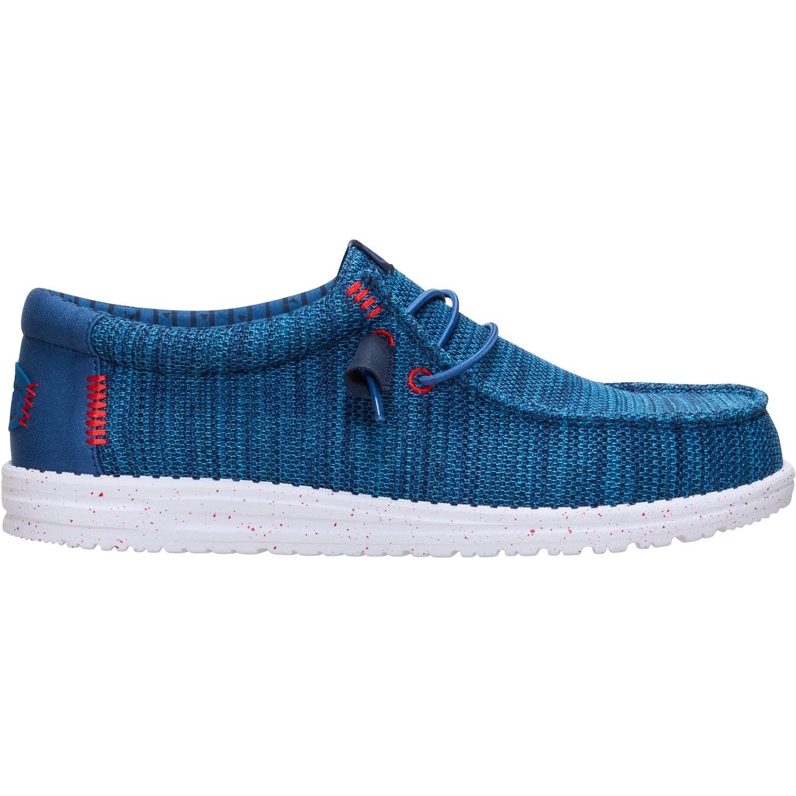 HEYDUDE Wally Stretch Sox Polyester Men's Ensign Blue/Multi Loafers