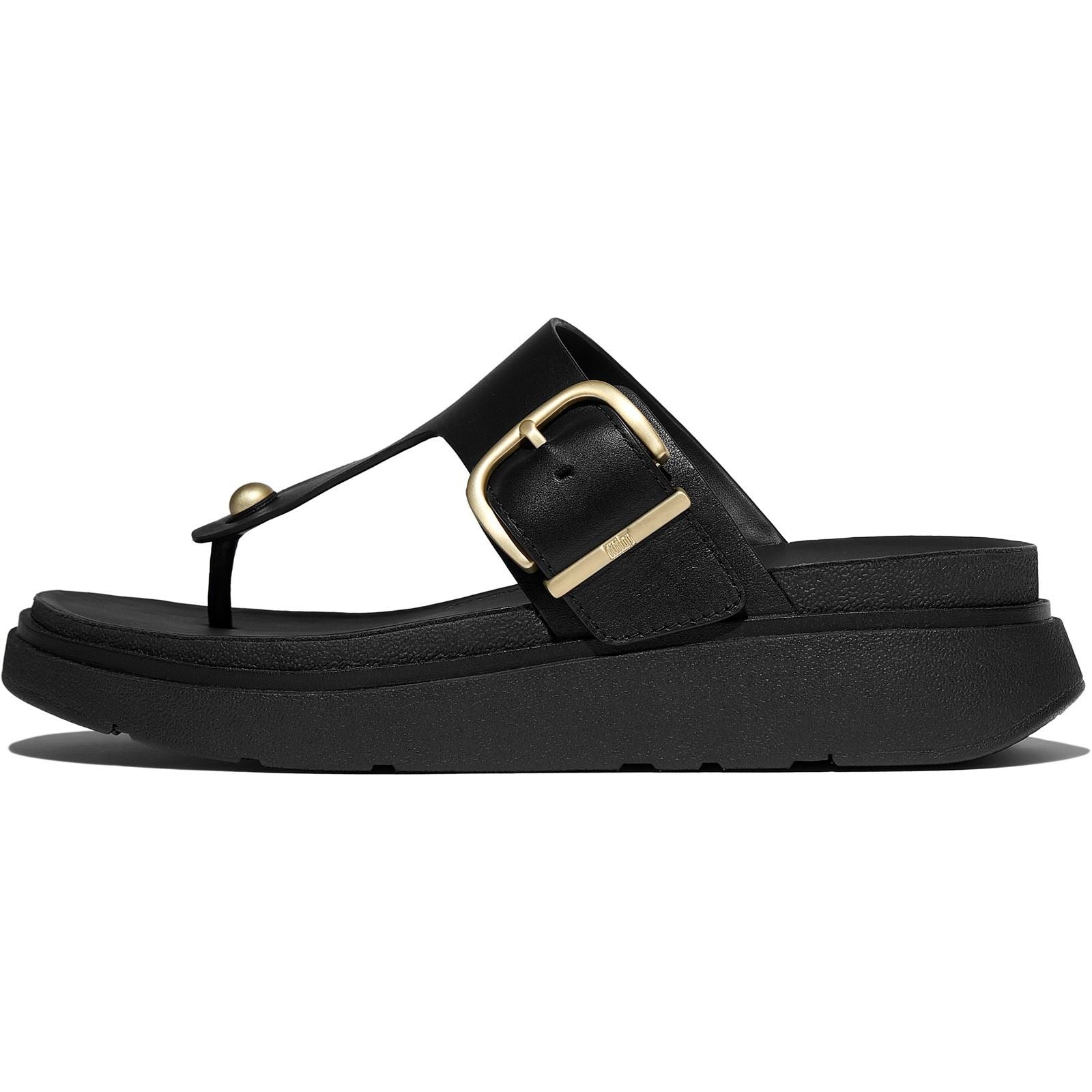 Fitflop Gen-FF Toe-Post Leather Women's Black Sandals