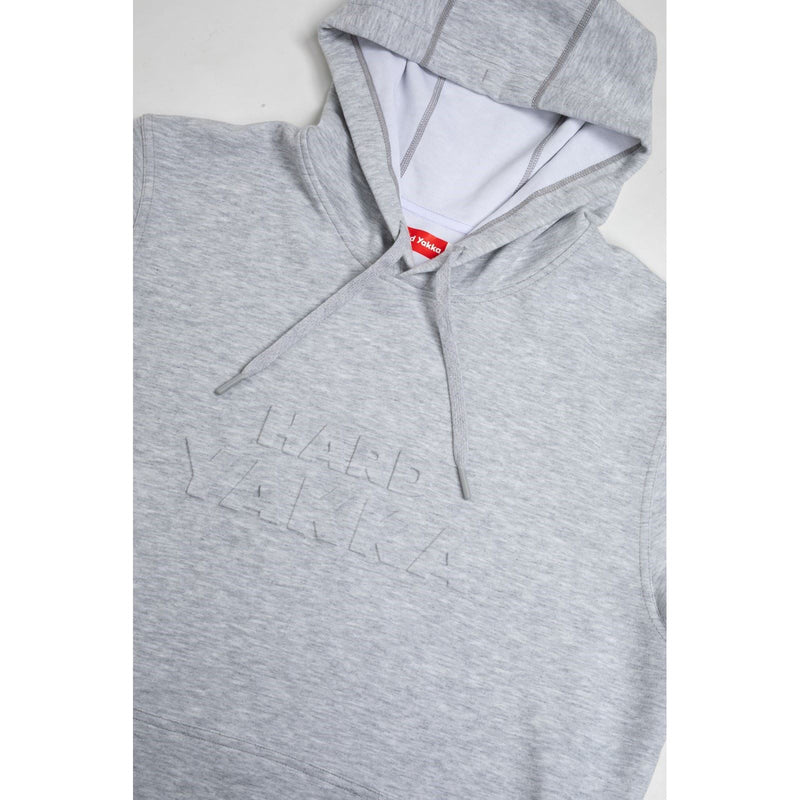Hard Yakka Embossed Pullover Cotton Men's Grey Hooded Sweatshirt