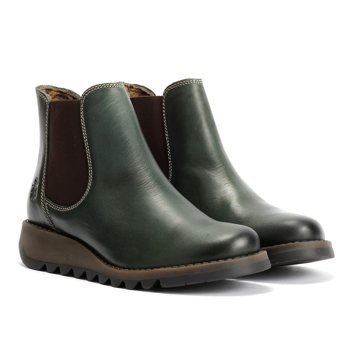 Fly London Salv Leather Women's Petrol Boots