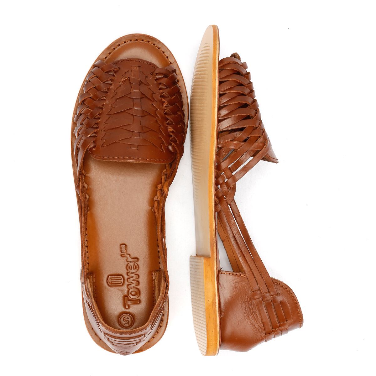 Tower London Hurache Leather Women's Tan Sandals