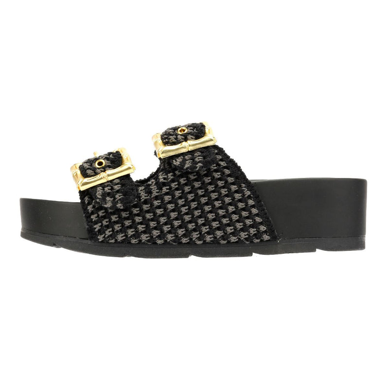 Desert Fleur Super Crochet Women's Black Sandals