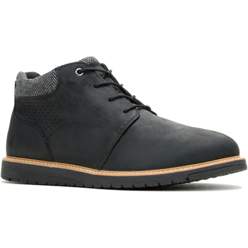 Hush Puppies Jenson Leather Men's Black Ankle Boots