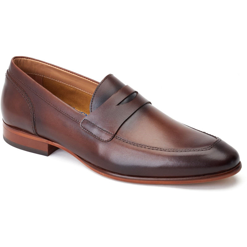 Base London Bruno Leather Men's Burnt Brown Loafers