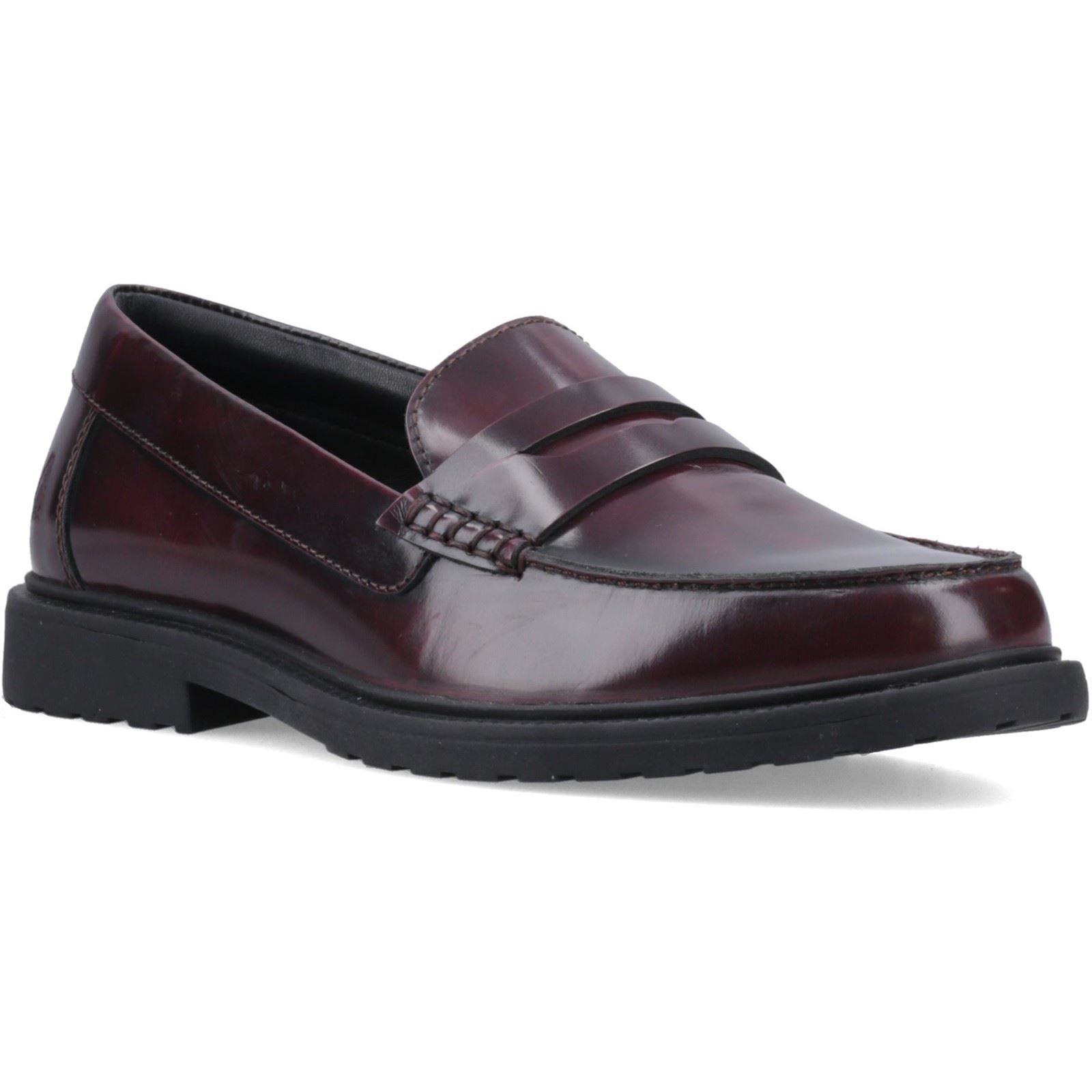 Hush Puppies Verity Slip On Leather Women's Plum Loafers