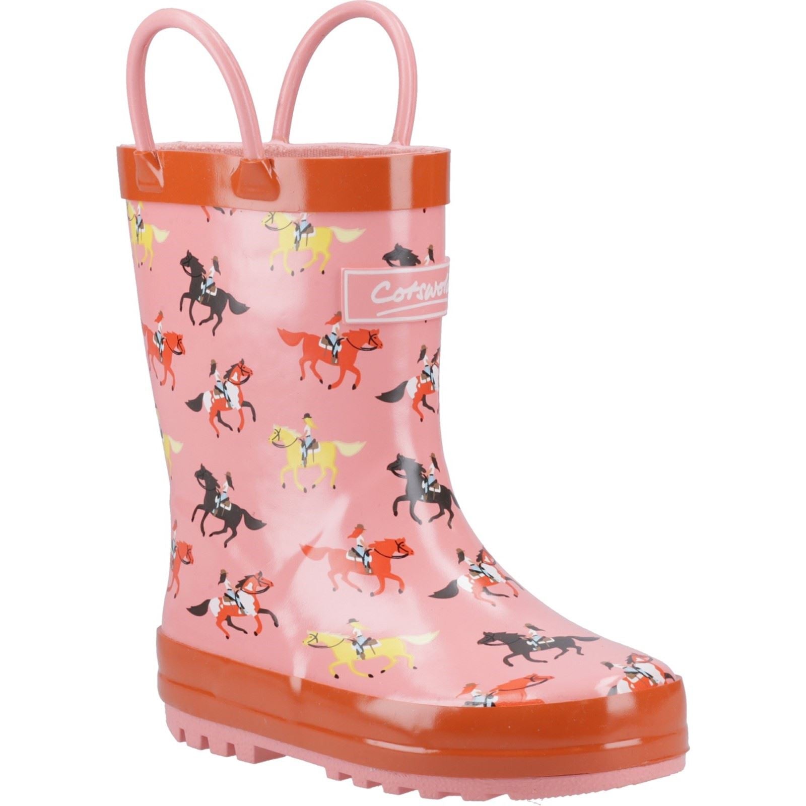 Cotswold Puddle Rubber Kid's Horses Wellington Boots