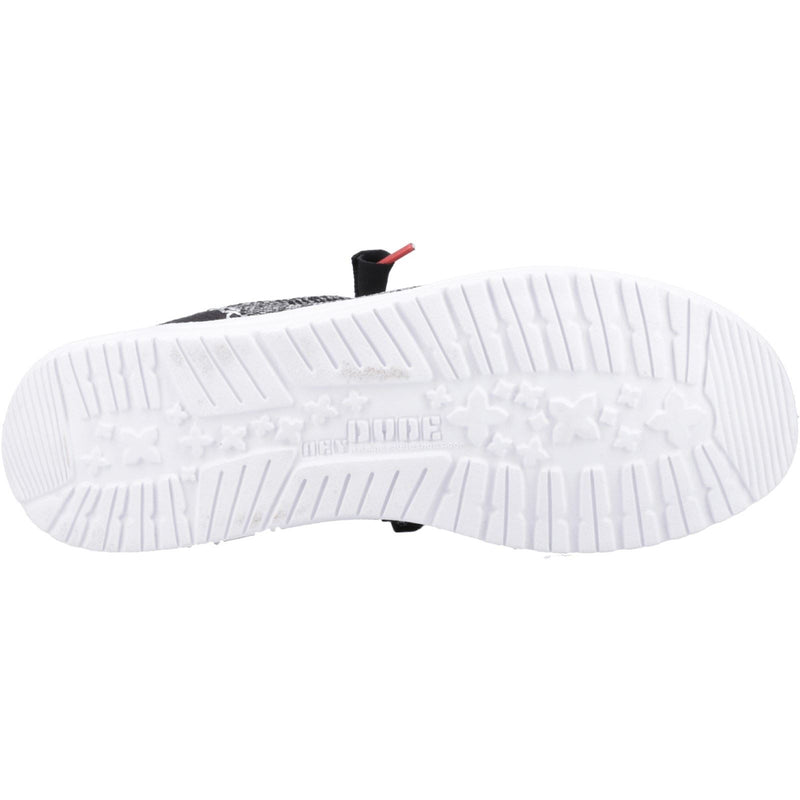 HEYDUDE Wally Funk Open Mesh Synthetic/Spandex/Cotton Men's Black/White Boat Shoes