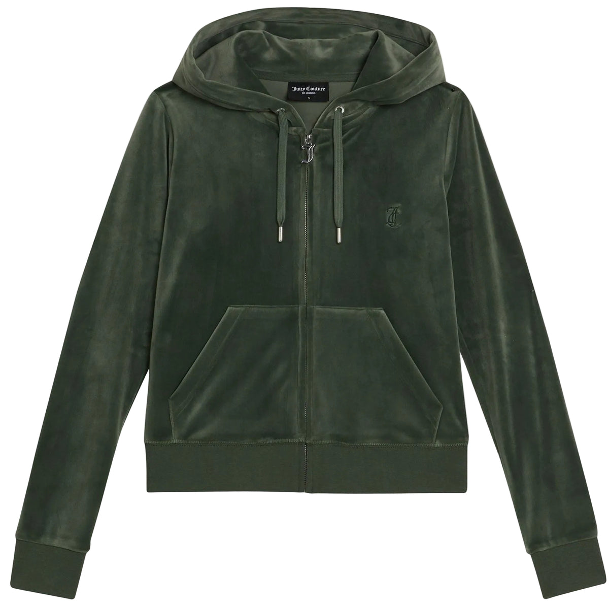 Juicy Couture Robertson Classic Jacket Polyester Women's Green Hooded Sweatshirt