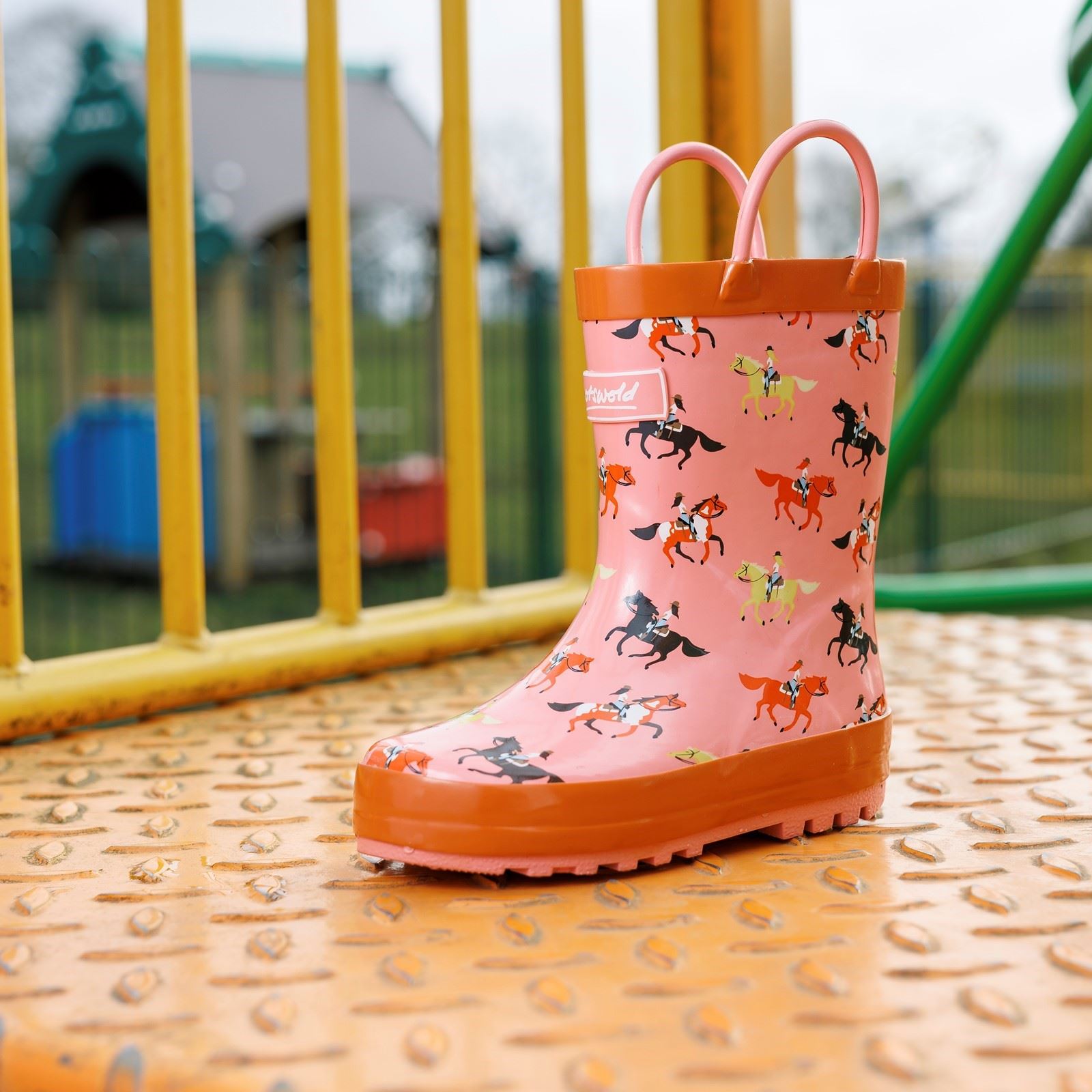 Cotswold Puddle Rubber Kid's Horses Wellington Boots