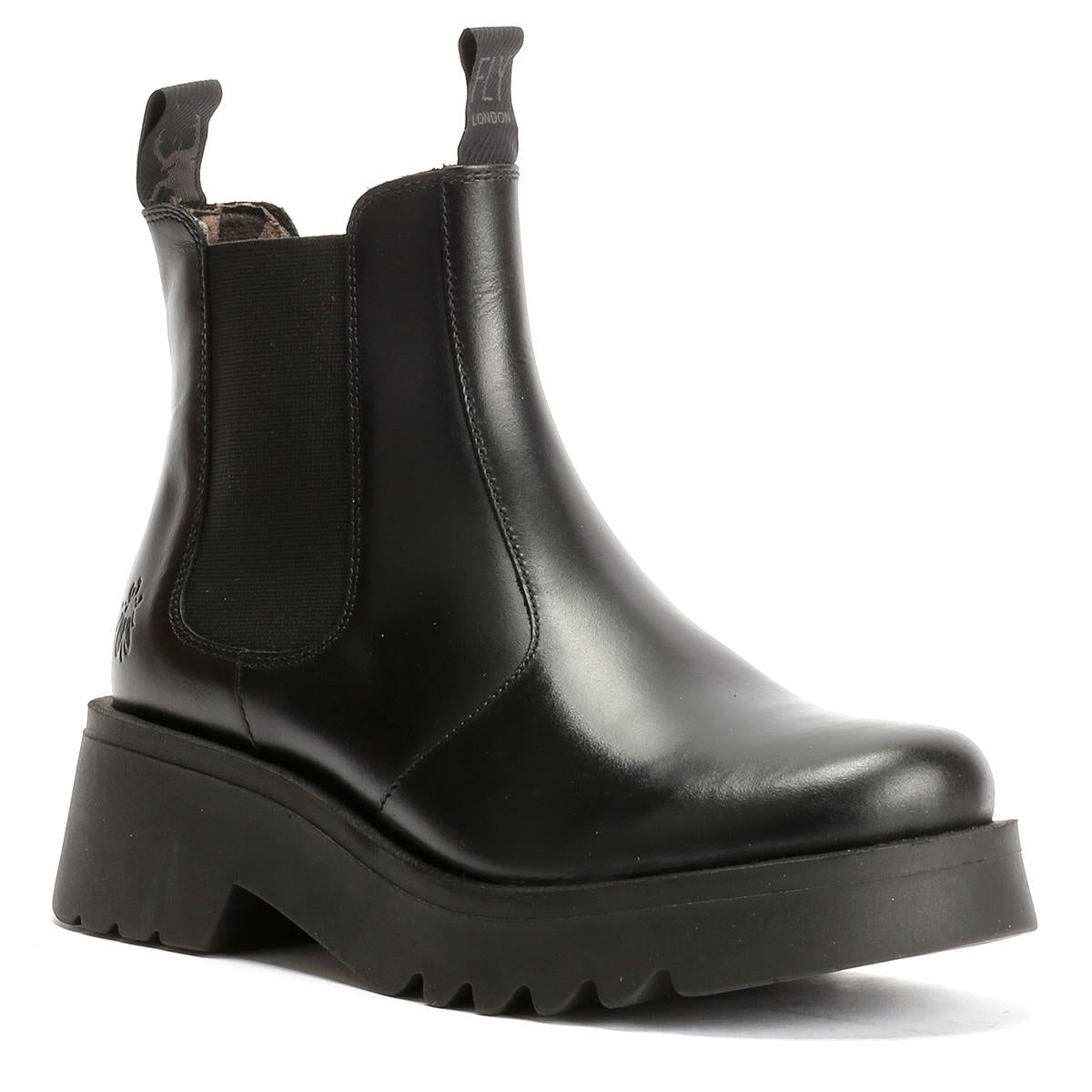 Fly London Medi Leather Women's Black Boots