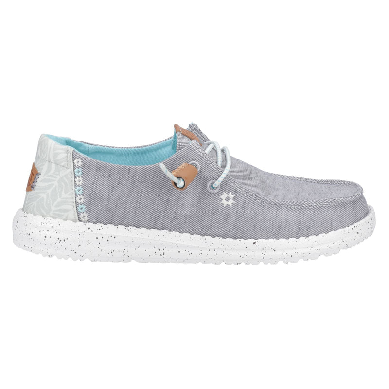 HEYDUDE Wendy Heathered Slub Tropical Linen/Lyocell/Cotton Women's Grey Loafers