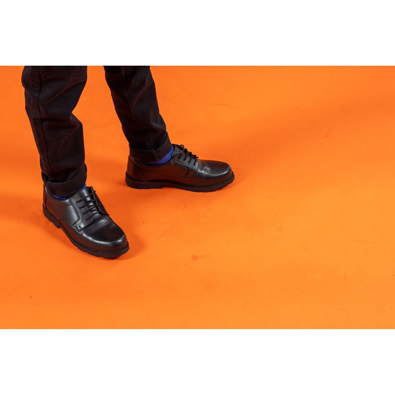 Hush Puppies Oliver SNR Leather Boys's Black Shoes