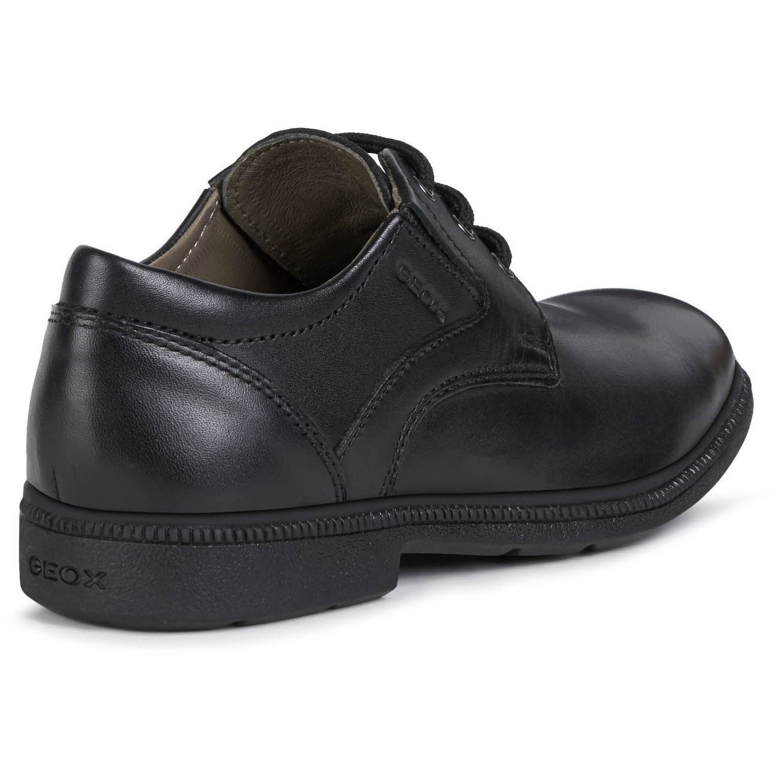 Geox Jr Federico Leather Boy's Black Lace-Up Shoes