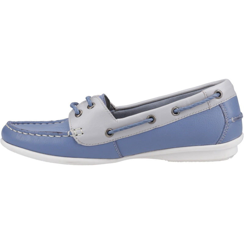 Hush Puppies Irene Leather Women's Blue Boat Shoes