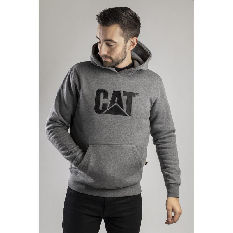 Caterpillar Trademark Cotton Men's Grey Hooded Sweatshirt