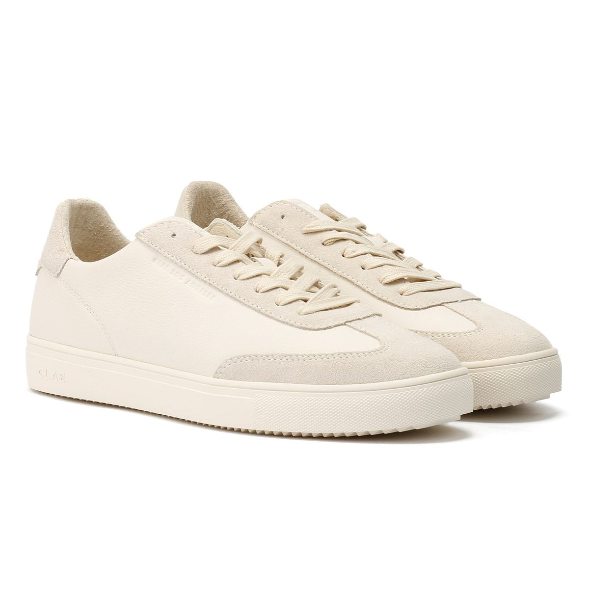 Clae Deane Leather Men's Triple Off White Sneakers