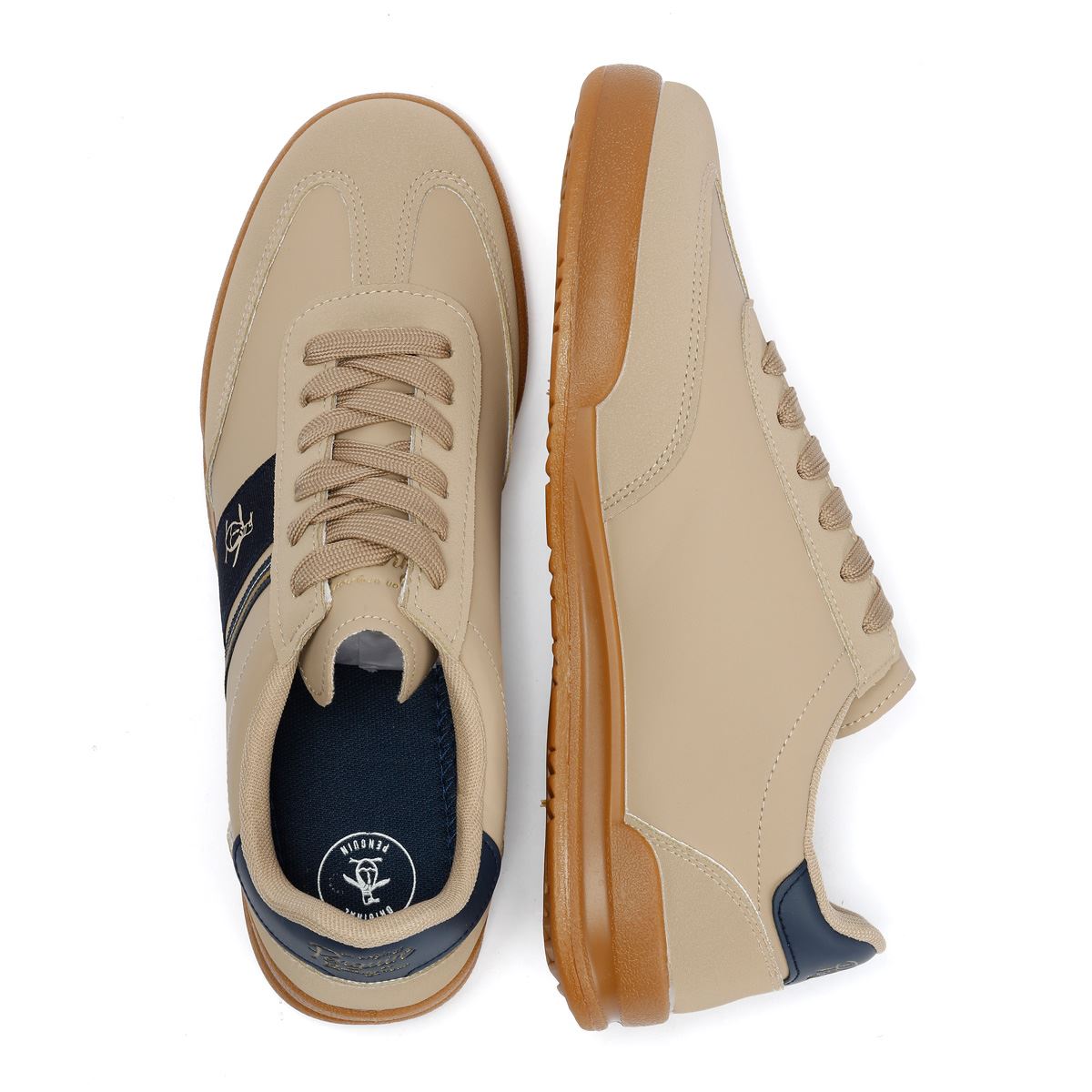 Penguin Gaz Men's Beige/Navy Sneakers