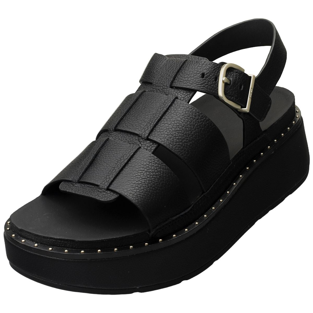 FitFlop GEN-FF Max Fisherman Tumbled Leather Women's Black Sandals