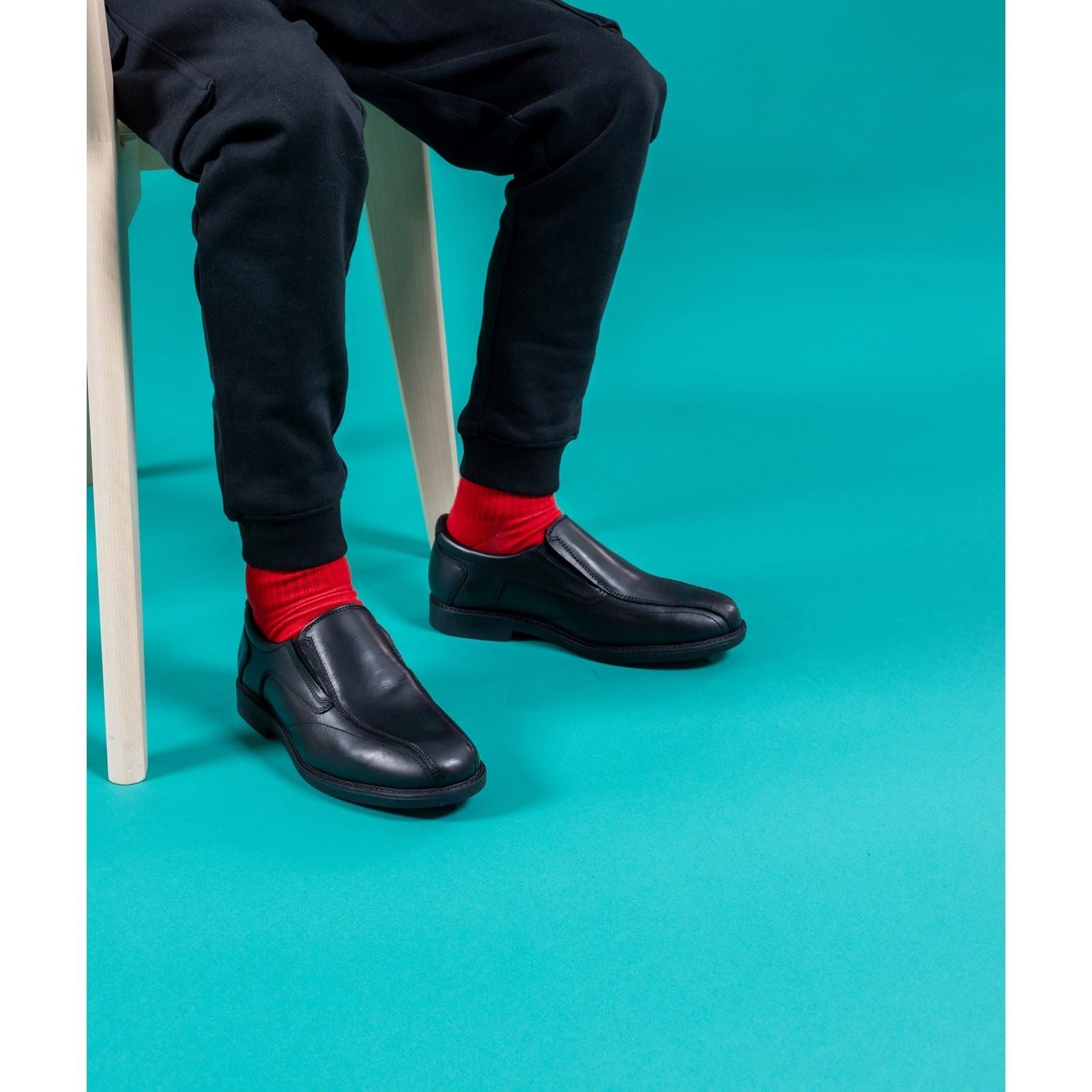 Hush Puppies Bespoke Youth Boys Black Leather Loafers