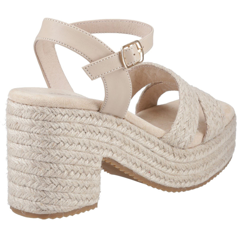 Hush Puppies Jamelia Espadrille Heel Textile Women's Nude Sandals
