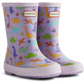 Hunter Kids Dinosaur Boot Rubber Purple Dinosaur Wellington Boots