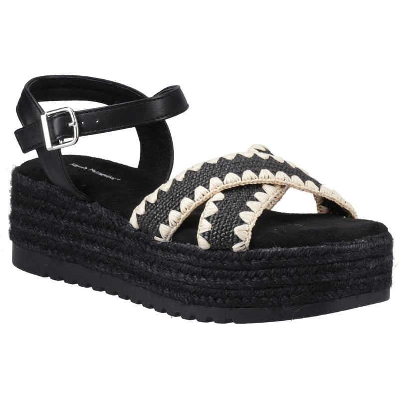Hush Puppies Jemma Espadrille Synthetic Women's Black Sandals