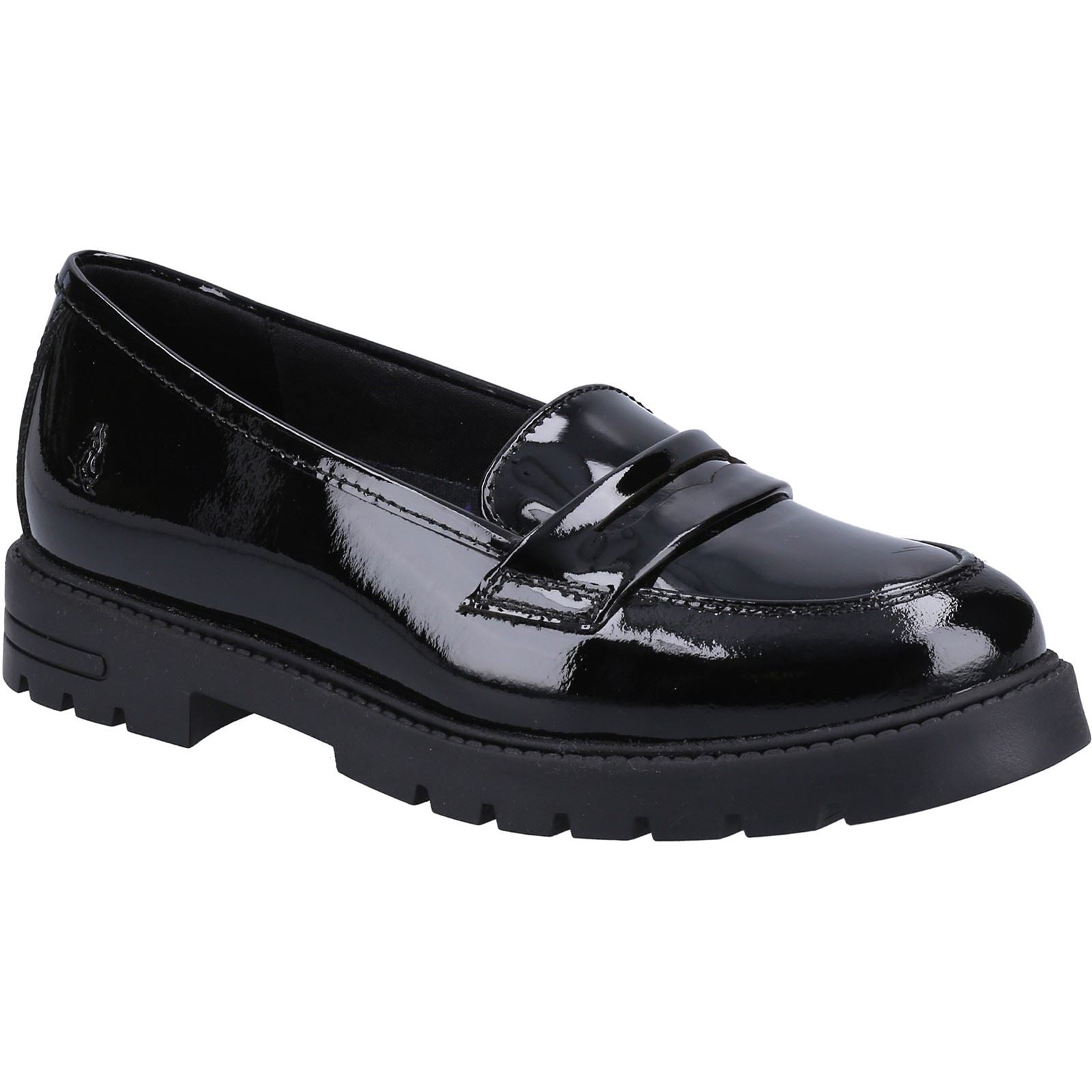 Hush Puppies Hazel Patent SNR Leather Girls's Black Loafers