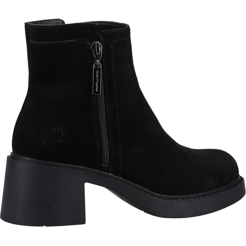 Hush Puppies Adele Suede Women's Black Heeled Ankle Boots