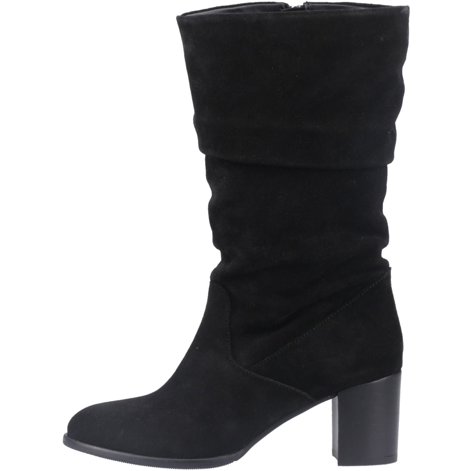 Hush Puppies Cosima Suede Women's Black Suede Heeled Knee High Boots