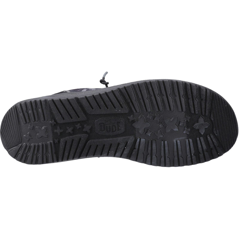 HEYDUDE Wally Funk Hunt Camo Canvas Men's Black Boat Shoes