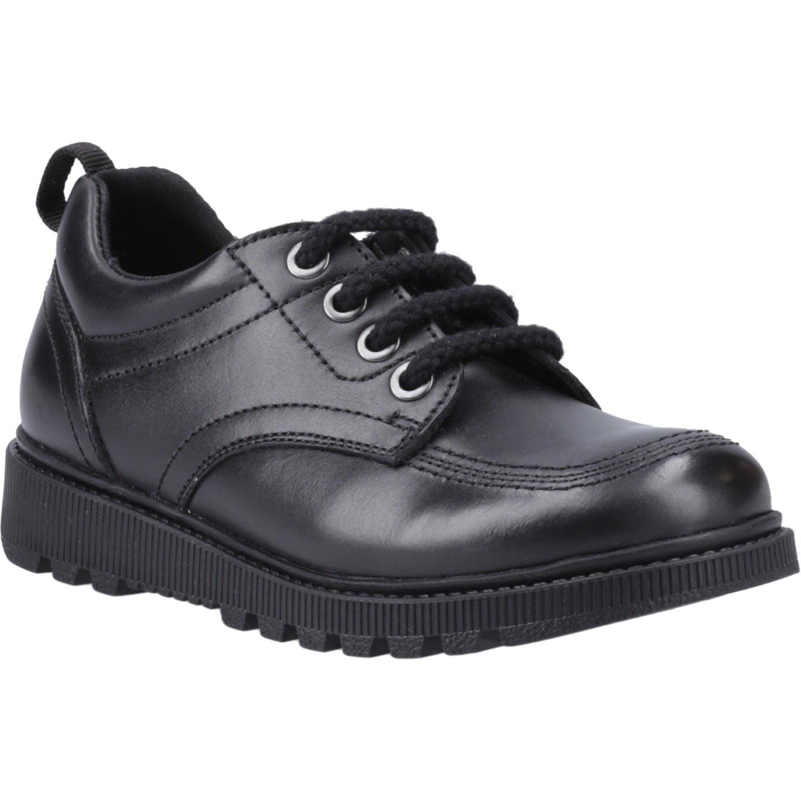 Hush Puppies Keeley Leather Girls's Black Lace-Up Shoes