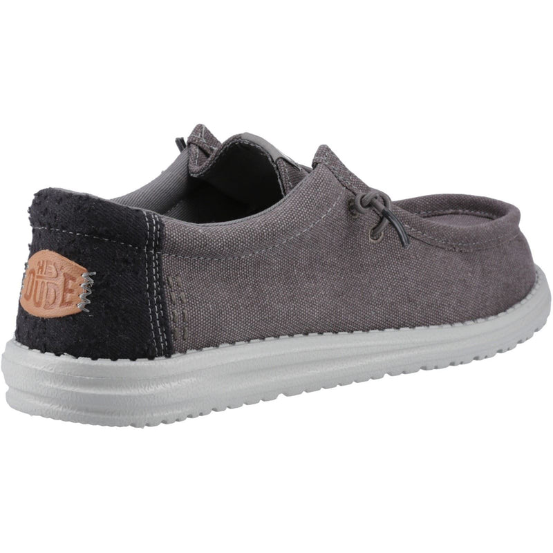 HEYDUDE Wally Workwear Synthetic Blend Men's Granite Grey/Black Moccasins Shoes