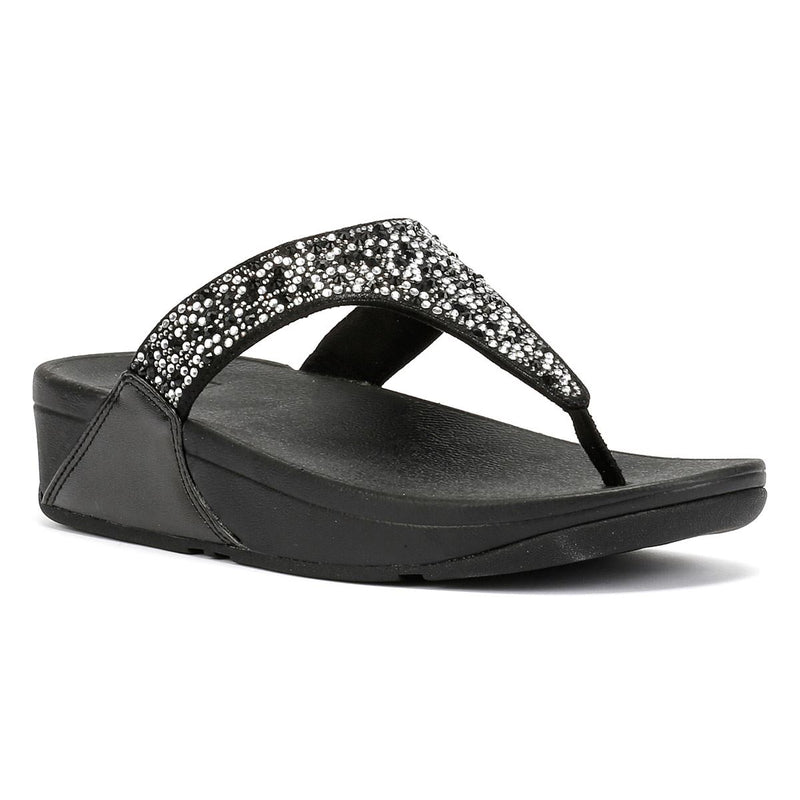 FitFlop Lulu Crystal Mix Women's Black Sandals