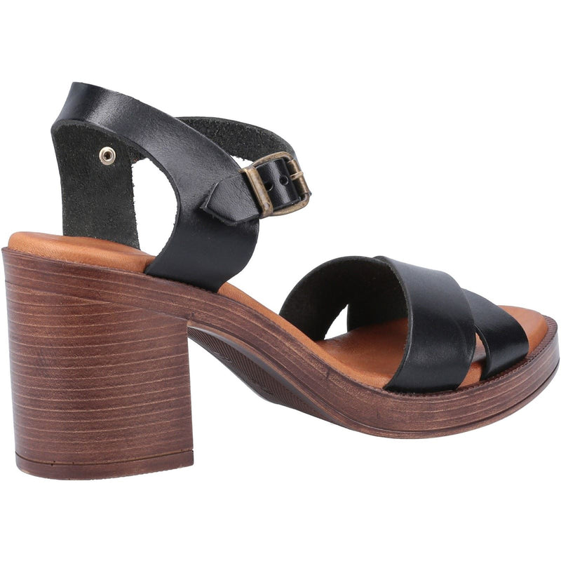 Hush Puppies Georgia Leather Women's Black Sandals