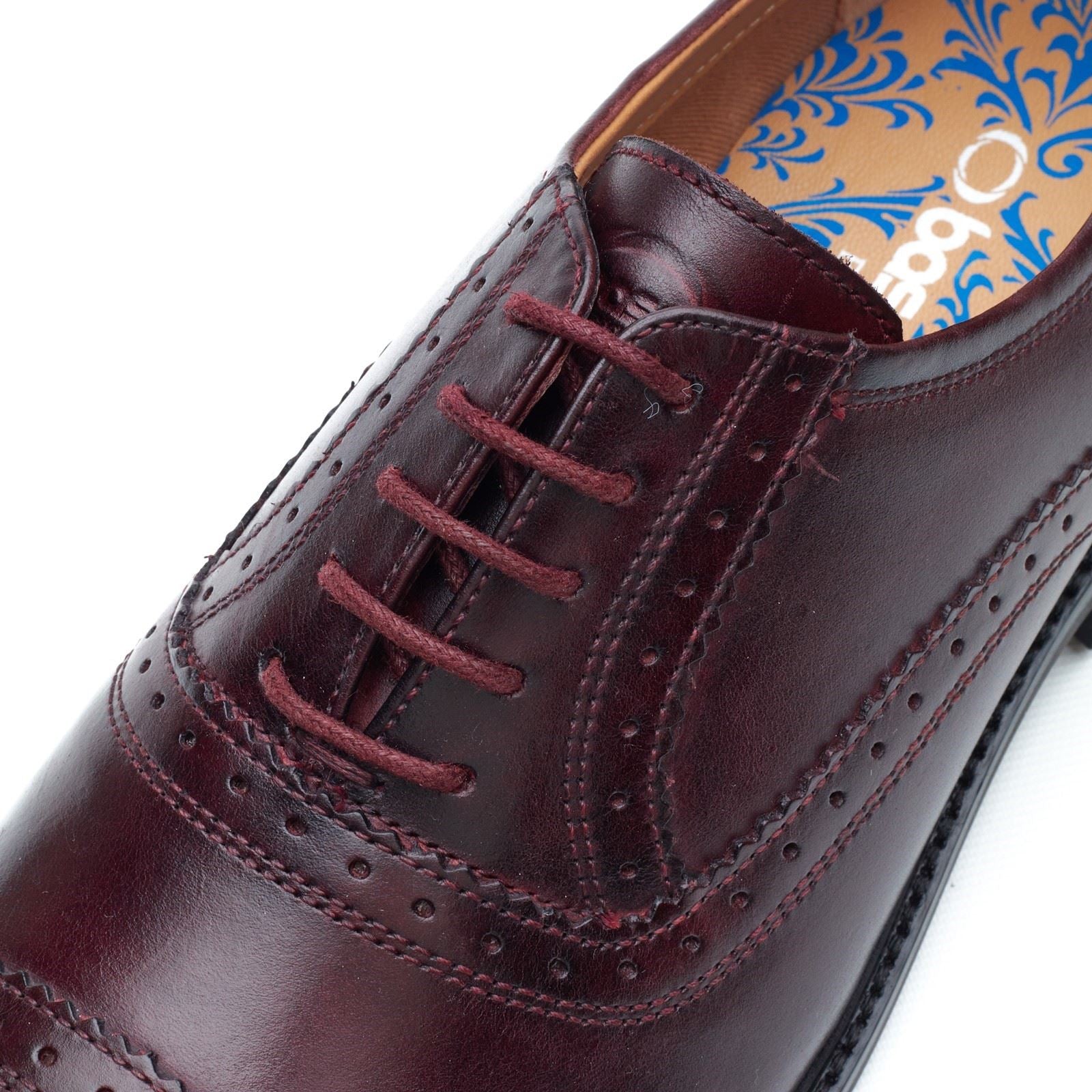 Base London Ascot Oxford Leather Men's Bordo Oxford Shoes
