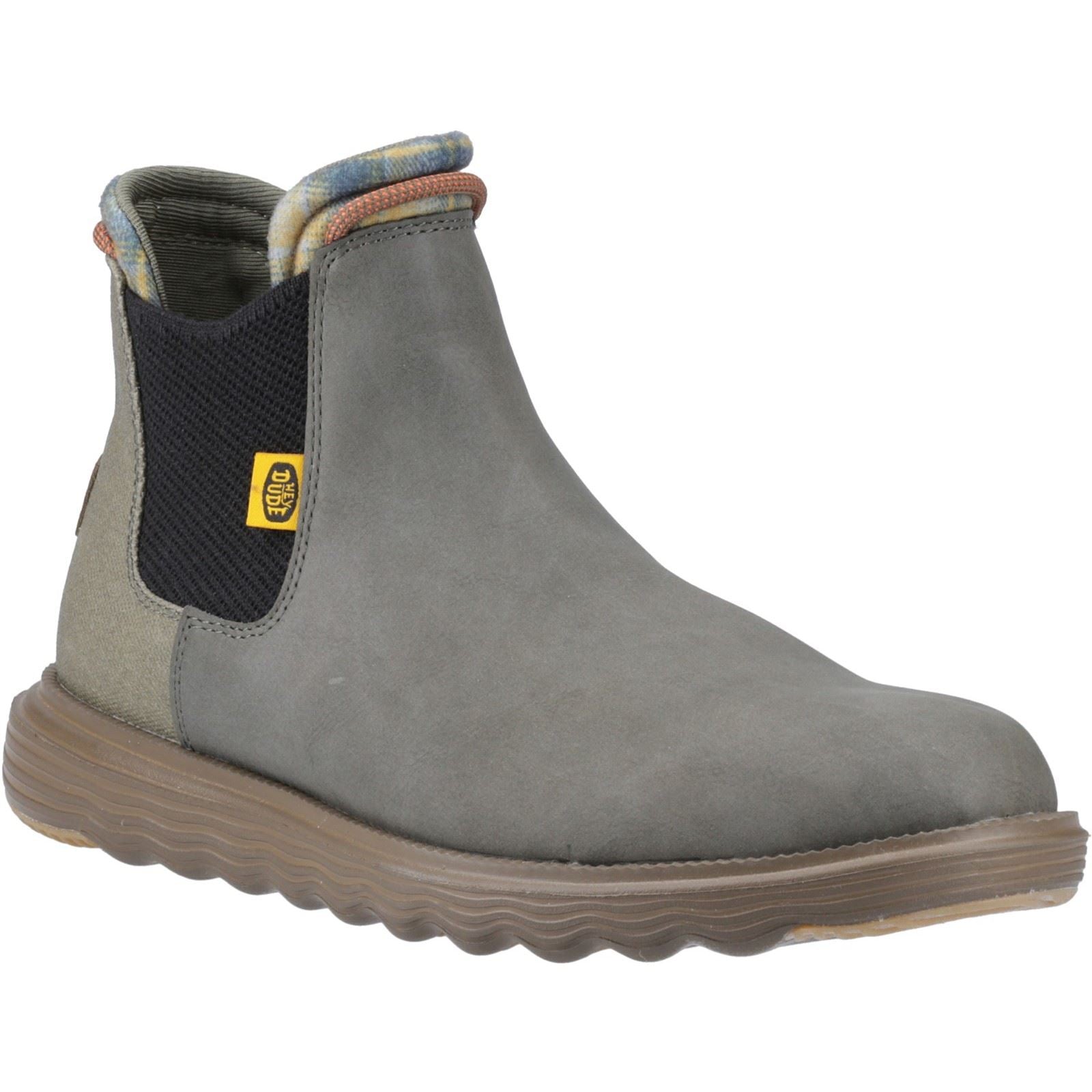 HEYDUDE Branson Classic Synthetic Men's Dark Olive/Espresso Boots