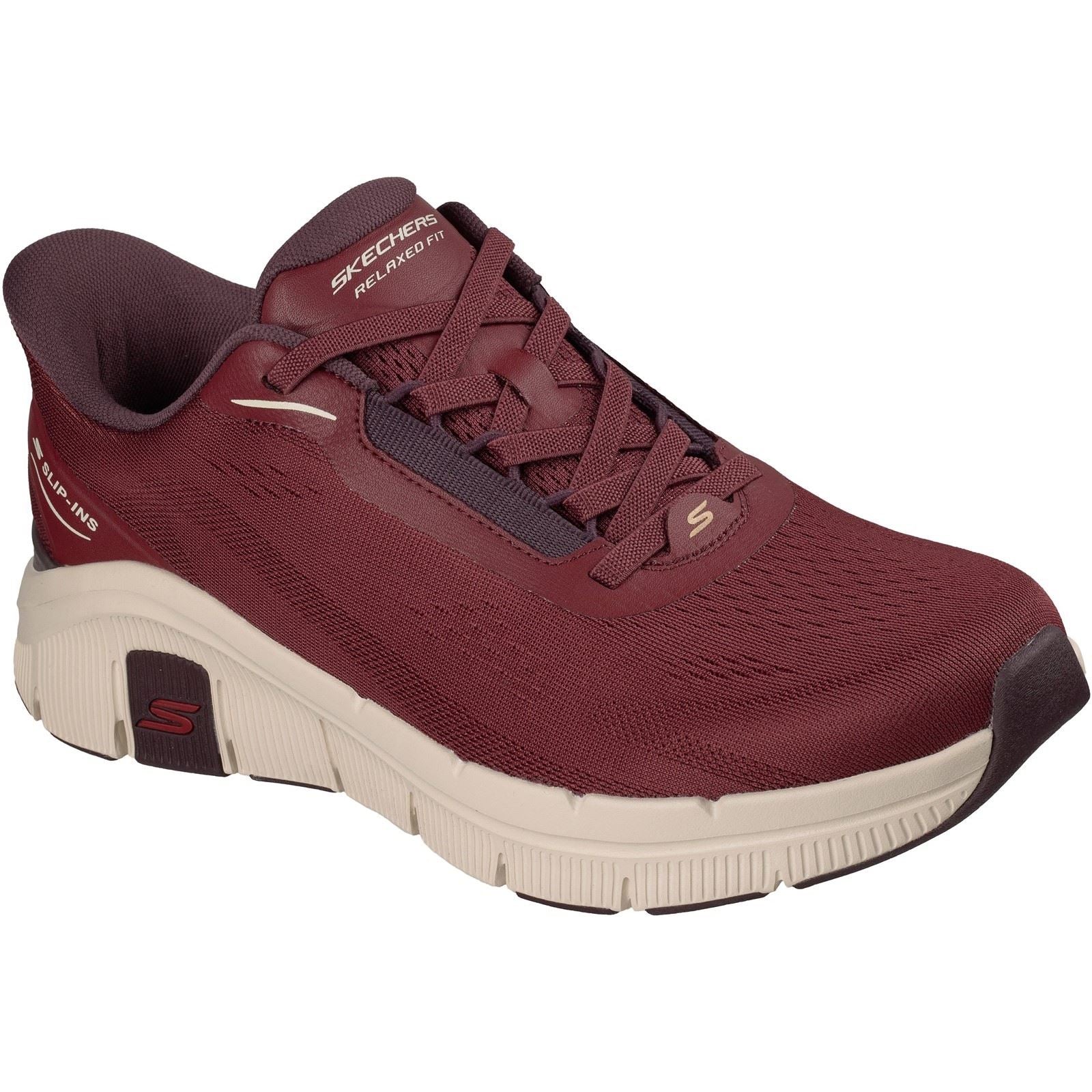 Skechers Relaxed Fit Flex Zayder Textile Men's Burgundy Mesh/Synthetic Trainers