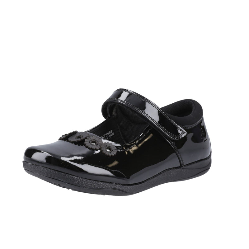 Hush Puppies Christina Patent Senior Leather Girls's Black Shoes