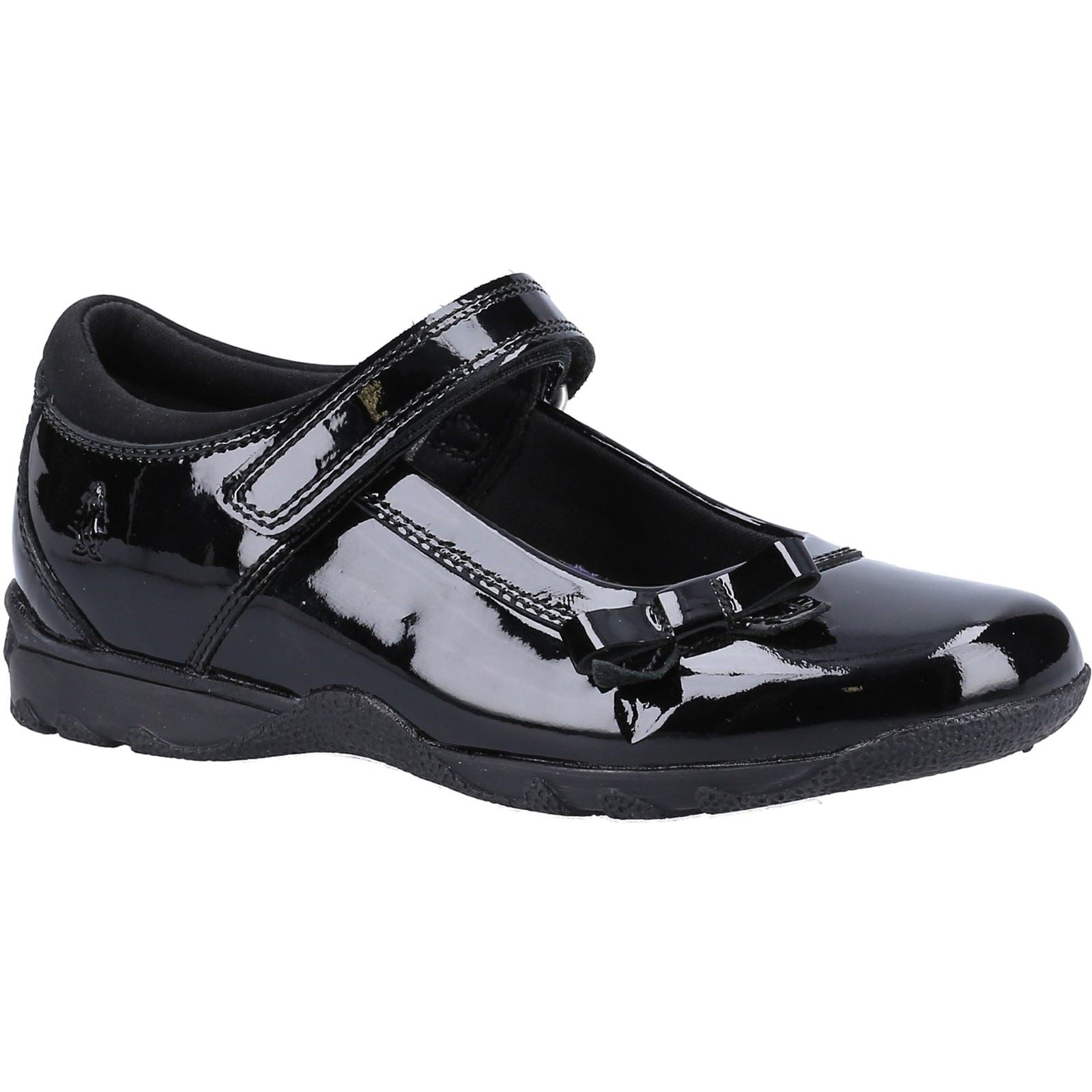 Hush Puppies Carrie Youth Girls Black Leather Shoes