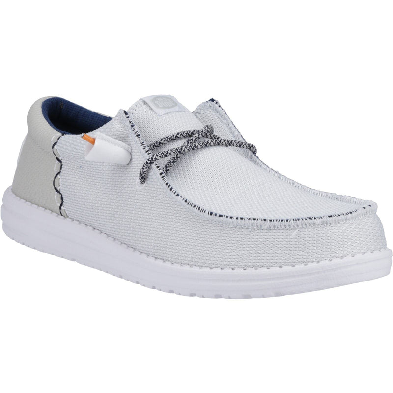 HEYDUDE Wally Funk Open Mesh Synthetic/Spandex/Cotton Men's White Boat Shoes