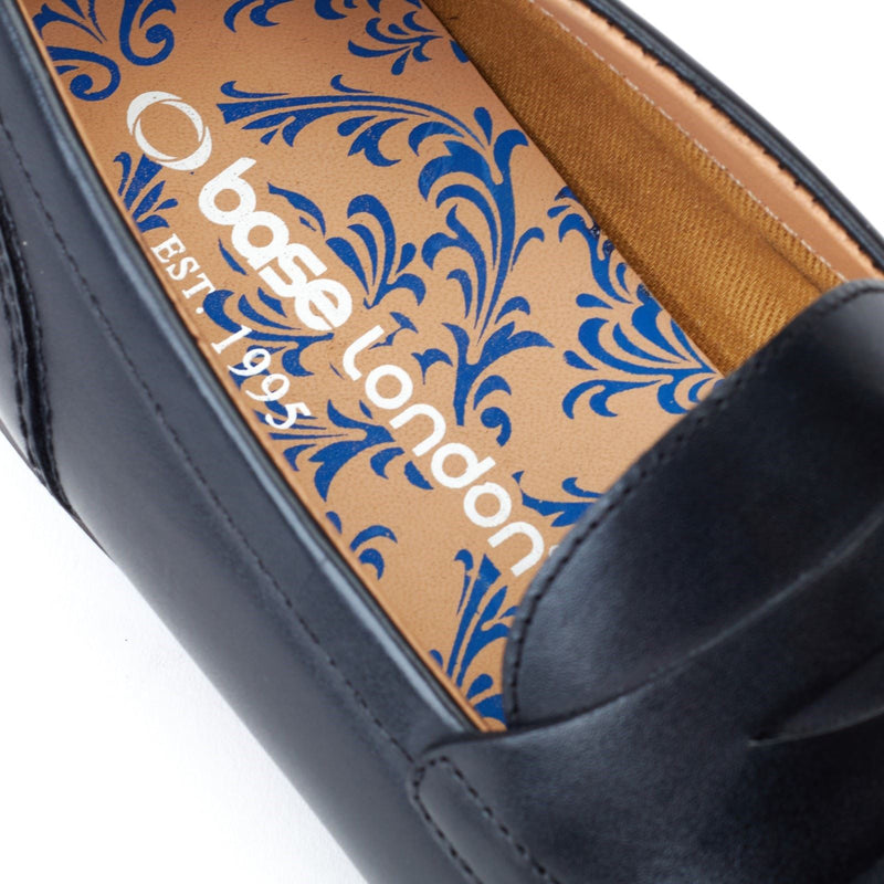 Base London Bruno Leather Men's Black Loafers