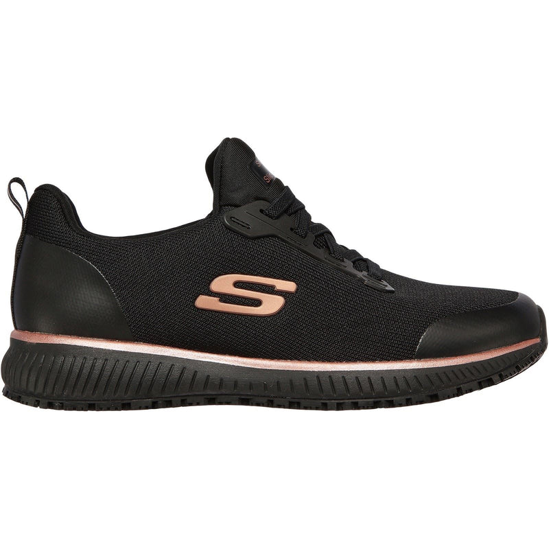 Skechers Workwear Squad SR Textile Women's Black/Rose Gold Safety Sneakers